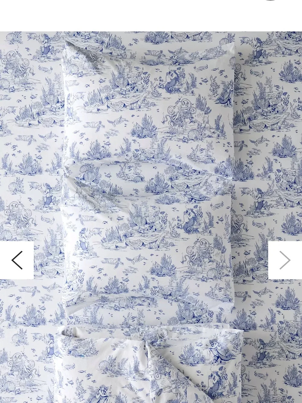 Urban outfitters Blue Toile Cotton Duvet Cover Set and sheet set. King size.